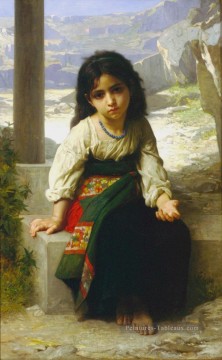 La Petite Mendiante réalisme William Adolphe Bouguereau Peinture à l'huile